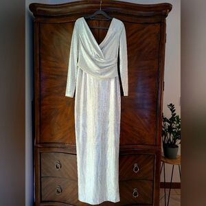 Stunning Eliza J Metallic Evening Gown